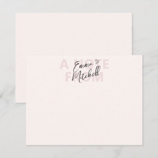 スクリプトモダンハートパーソナライズされたノートカード ノートカード (正面/裏面)