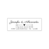 スクリプトモダンハート結婚の差出人住所 セルフインキングスタンプ (デザイン)