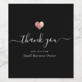 スクリプトモダンバラ金ゴールドスモールビジネスに感謝 ワインラベル (シングルラベル)