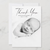 スクリプトモダンフォトベビー サンキューカード (正面)