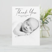 スクリプトモダンフォトベビー サンキューカード (スタンド正面)