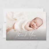 スクリプトモダンフォトベビー サンキューカード (正面)