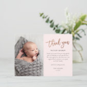 スクリプトモダンフォトベビー サンキューカード (スタンド正面)