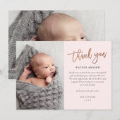 スクリプトモダンフォトベビー サンキューカード (正面/裏面)