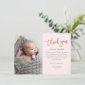 スクリプトモダンフォトベビー サンキューカード (スタンド正面)