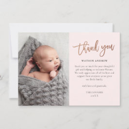 スクリプトモダンフォトベビー サンキューカード