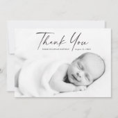 スクリプトモダンフォトベビー サンキューカード (正面)