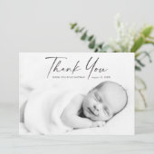 スクリプトモダンフォトベビー サンキューカード (スタンド正面)