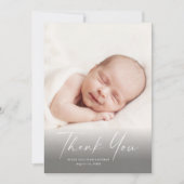 スクリプトモダンフォトベビー サンキューカード (正面)