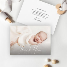 スクリプトモダンフォトベビー サンキューカード