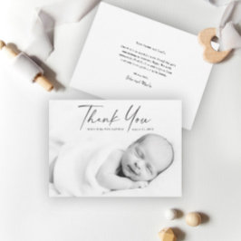 スクリプトモダンフォトベビー サンキューカード