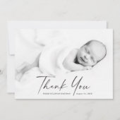 スクリプトモダンフォトベビー サンキューカード (正面)