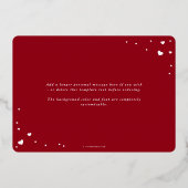 スクリプトモダンフォントハッピーバレンタインデー写真 箔シーズンカード (裏面)