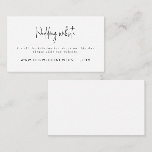 スクリプトモダンフォント白黒結婚のWebサイト エンクロージャーカード (正面/裏面)