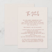 スクリプトモダンフォント結婚ズテラコッタ&クリーム エンクロージャーカード (正面/裏面)