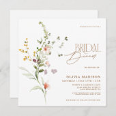 スクリプトモダンフローラガーデンブライダルディナー 招待状 (正面/裏面)
