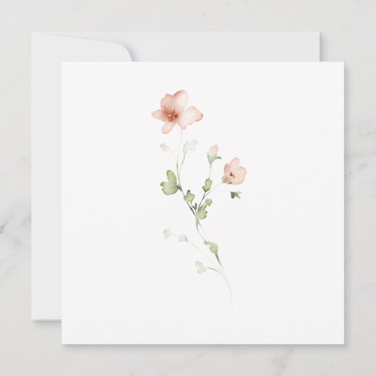 スクリプトモダンフローラガーデンブライダルディナー 招待状 (裏面)