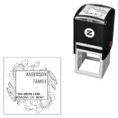 スクリプトモダンフローラ差出人住所ラバースタンプ セルフインキングスタンプ (インサイチュ)