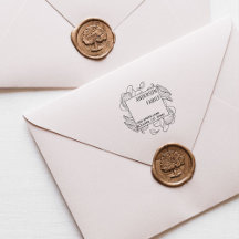 スクリプトモダンフローラ差出人住所ラバースタンプ