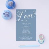 スクリプトモダンフローリッシュ、ほこりっぽいブルー紙プログラム チラシ (シングル)