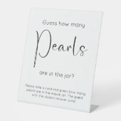 スクリプトモダンブライダルシャワーで真珠の数を推測 台座サイン (正面)