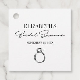 スクリプトモダンブライダルシャワーとリングや輪 フェイバータグ