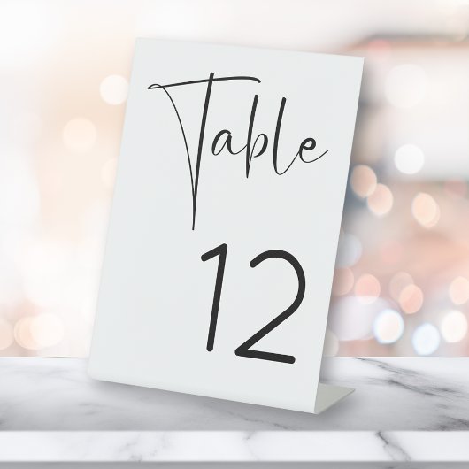 スクリプトモダンブライダルシャワーテーブル番号 台座サイン