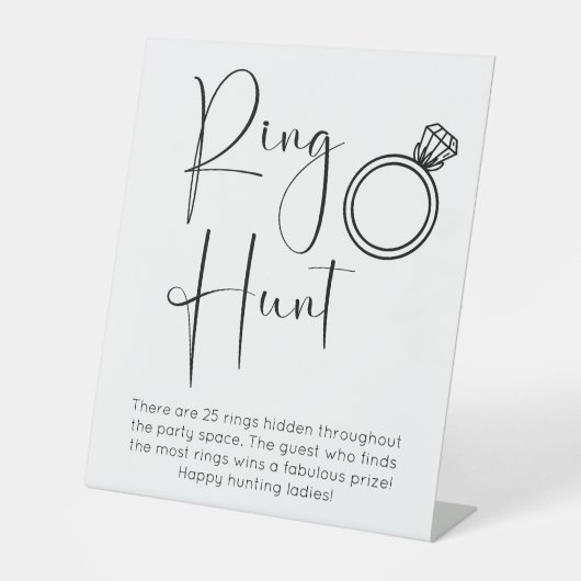 スクリプトモダンブライダルシャワーリングや輪狩り 台座サイン (正面)