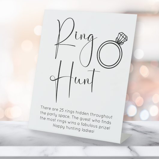 スクリプトモダンブライダルシャワーリングや輪狩り 台座サイン