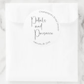 スクリプトモダンブライダルシャワー花びらとプロセッコ ラウンドシール (バッグ)