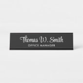 スクリプトモダンプロフェッショナルブラック デスクネームプレート (正面)