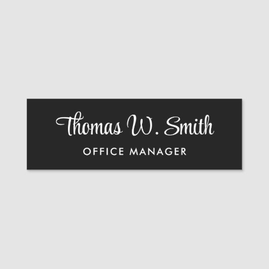 スクリプトモダンプロフェッショナルブラック 名札 (正面)