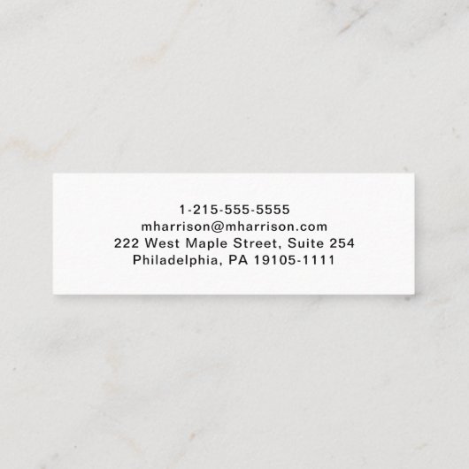 スクリプトモダンプロフェッショナルQRコード スキニー名刺 (裏面)