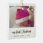 スクリプトモダンベビーの初めてのクリスマス写真 セラミックオーナメント (右)