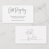 スクリプトモダンベビーシャワーギフトレジストリ エンクロージャーカード (正面/裏面)