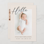 スクリプトモダンベビーフォト誕生 案内状 (正面/裏面)