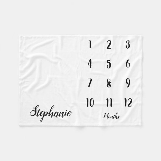 スクリプトモダンベビーマイルストーンベビーブランケット フリースブランケット (正面(横))