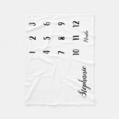 スクリプトモダンベビーマイルストーンベビーブランケット フリースブランケット (正面)