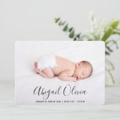 スクリプトモダンベビー名フォトコラージュ誕生 案内状 (スタンド正面)