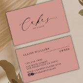 スクリプトモダンベーカリースモールでほこりっぽいピンクケーキ 名刺