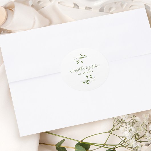 スクリプトモダンボタニカルグ結婚リー ラウンドシール