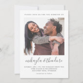 スクリプトモダンボタニカルフォト結婚式招待状 招待状 (正面)