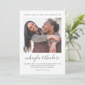 スクリプトモダンボタニカルフォト結婚式招待状 招待状 (スタンド正面)