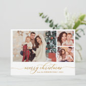 スクリプトモダンボタニカル3フォトコラージクリスマス シーズンカード (スタンド正面)