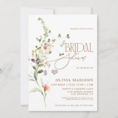 スクリプトモダンボホフラワーガーデンブライダルシャワー 招待状 (正面)