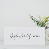 スクリプトモダンミニマリストのギフト証明書 (スタンド正面)