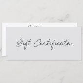 スクリプトモダンミニマリストのギフト証明書 (正面/裏面)