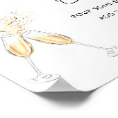 スクリプトモダンミニマルブライダルシャワーミモザバー ポスター (角)