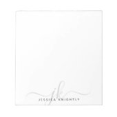 スクリプトモダンモノグラムイニシャルグミニマルレイ ノートパッド (正面)