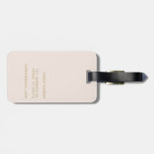 スクリプトモダンモノグラムシンプルエレガント赤面金ゴールド ラゲッジタグ (裏面横)